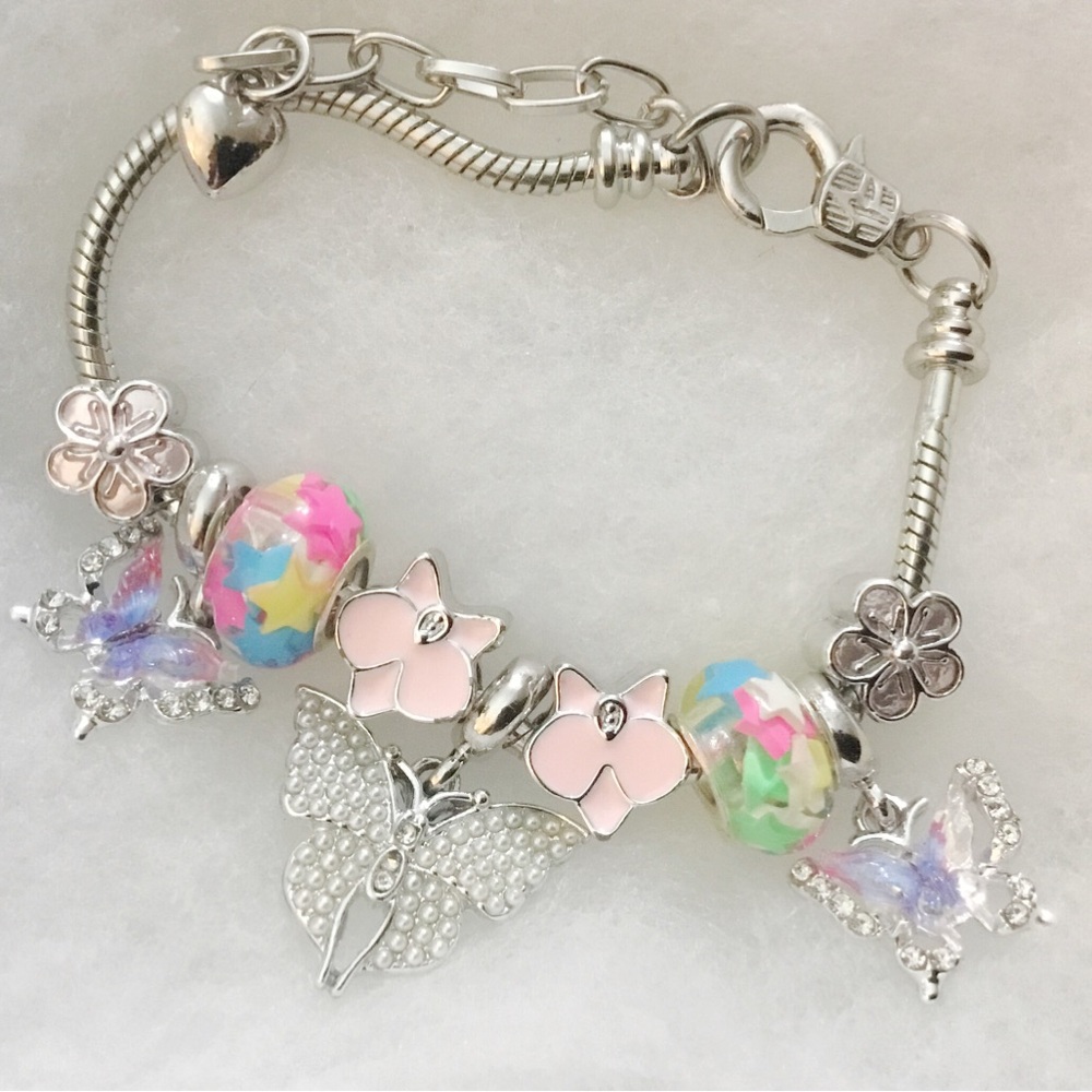 Butterfly Adjustable Charm Bracelet Pandora Style
